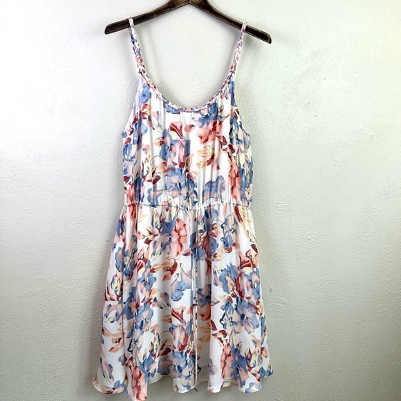 Joie Dresses & Skirts - Joie Watercolor Floral Sleeveless Silk Dress Size Large Rope Straps Flawed